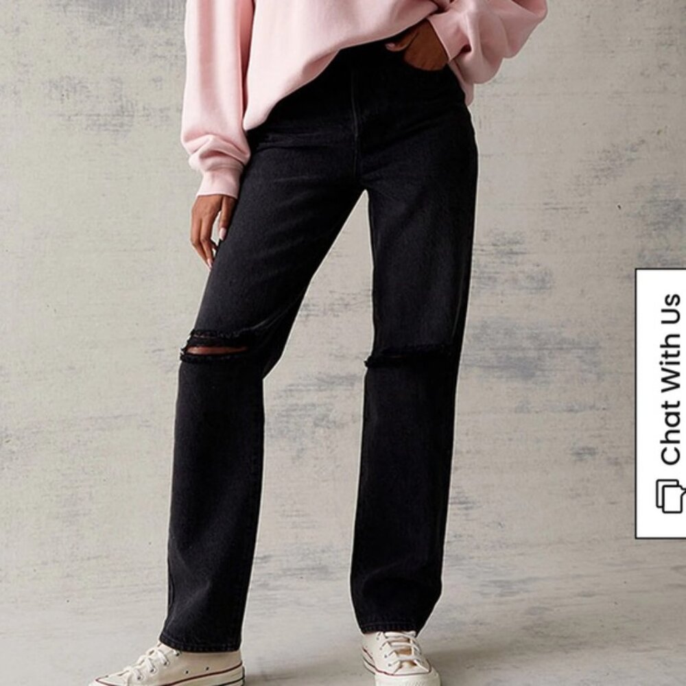 PacSun Black Distressed Dad Jeans Women's Size 26